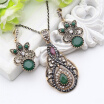 New Style Turkish Jewelry Sets Flower Resin Earrings Pendant Necklace Women Color Rhinestone Ethnic Jewelry Indian Ladies Bijoux