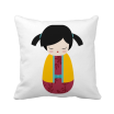 Yellow Kimono Japan Doll Art Square Throw Pillow Insert Cushion Cover Home Sofa Decor Gift