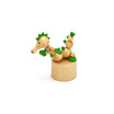 goki wooden traditional toys Clock bears Mini Bead Frames Floating ball press&shake figures Top with pull out string