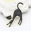 New Enamel Paint Women Black Cat Brooches Hat Accessories Shoulder Decoration Scarf Clips Gold Color Kawaii Jewelry Love Gift