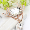 Fashion Women Big Crystal Water Drop Pendant Brooch Pins Flower Olive Branch Broches Brooches Feminism Jewelry Scarf Lapel Pins