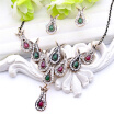 Exquisite Turkey Bridal Flower Jewelry Sets Resin Earrings Tulips Flower Necklace Rhinestone Women Wedding Ethnic Jewelry Sets