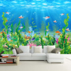 Cartoon Seabed Fish Seaweed Wall Mural Custom Kids Wallpaper For Walls Childrens Bedroom Wall Paper Home Decoration TV Backdrop