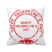 Red Postmark Happy Valentines Day Square Throw Pillow Insert Cushion Cover Home Sofa Decor Gift