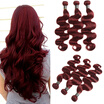 Pre-Colored 99j Brazilian Body Wave Hair 4 Bundles 100 Human Hair Extensions Brazilian Remy Virgin Hair Weave Bundles
