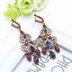 Luxury Arabesque Drop Earrings For Women Turkish Vintage Long Earring Antique Gold Color Color Resin Brincos Ethnic Pendientes