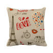 Love Paris France Eiffel Tower Square Throw Pillow Insert Cushion Cover Home Sofa Decor Gift