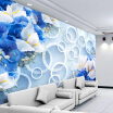 Custom 3D Mural Wallpaper Scenery For Walls TV Backdrop Modern Fantasy Fashion Blue Floral Ring Cycle Photo Wall Paper Bedroom