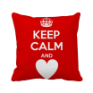 Quote Keep Calm And Love Red Square Throw Pillow Insert Cushion Cover Home Sofa Decor Gift