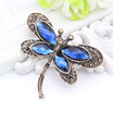 Casual Dragonfly Brooch Pin Women Insect Jewelry Antique Color Crystal Bohemia Brooches Broches Relief Pattern Simulation Design