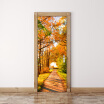 Photo Wallpaper Custom 3D Maple Forest Path Mural Living Room Bedroom PVC Self-Adhesive Waterproof Door Sticker77cmx200cm