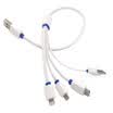 Muyang MuYang MY-L6 Apple Android data cable multi-function charging cable round multi-purpose connector one for four multi-function charging line noodle line small portable 033 meters white