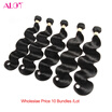 Alot Peruvian Body Wave Hair Natural Color 10 pcs wholesale Non-Remy Hair Weave 100 Human Hair Bundles