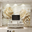 European Style Simple 3D Stereo Relief White Rose Photo Mural Wallpaper Living Room Bedroom Romantic Home Decor Wallpaper Fresco