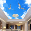 Custom 3D Wallpaper For Wall Sunny Blue Sky Flying Bird Photo Wall Mural Creative Ceiling Wall Paper For Room Backdrop Wallpaper