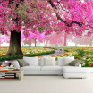 Custom Photo Mural 3D Stereoscopic Romantic Cherry Tree Wall Painting Art HD Living Room Sofa TV Background 3D Mural Wallpaper