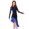 Retail Latin Dance Dress Tassel Elegant Sexy Women Tango Ballroom Salsa Stage Dance Costumes Lace Patchwork Dancewear