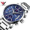 NIBOSI Quartz Wrist Watch Men Top Brand Luxury Watch Fashion Men Sport Watch Leather Band Chronograph Stainless Steel Relogios