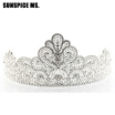 New Arrive Gold Flower Bridal Crown Rhinestone Tiaras Women Wedding Hair Jewelry Accessories Beauty Queen Stage Tiaras Gift