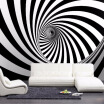 Custom Modern Abstract Artistic Wall Mural Wallpaper Black And White Swirl Line Living Room Straw Non-woven Wall Paper For Walls