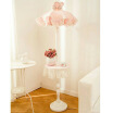 European Vertical Table Lamp Creative Princess Pink Floor Lamp With Table For Bedroom