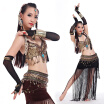Size S-XL Belly Dancing Clothes Tribal 2pcs Set Coins Bra Tassel Hip Scarf Tribal Belly Dance Costume Set Performance