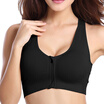 Front Zipper Sport Bra Shockproof Push Up Sports Vest Padded Workout Crop Tops Underwear