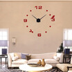 Wall ClockModern Frameless DIY Wall Clock Large 3D Wall Watch Non Ticking for Living Room Bedroom Kitchen