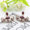 Vintage Turkish Women Resin Hollow Flower Earrings Crystal Antique Gold Color Adjustable Length Earrings Bridal Ethnic Jewelry