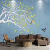 Custom Photo Wallpaper 3D Wall Painting Modern Simple Green Tree Leaves Birdie Living Room Sofa Bedroom TV Wall Mural Home Decor