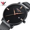 Watch Mesh Band Montre Homme NIBOSI Watch Men Luxury Brand Famous Men Watches Stainless Steel Silver Quartz Wristwatches For Male