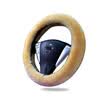 MUNIUREN winter short plush car steering wheel cover warm&comfortable car handle car decoration set wave pattern black gray medium factory direct hair
