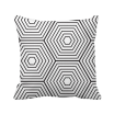 Hexagon Line Art Grain Illustration Pattern Square Throw Pillow Insert Cushion Cover Home Sofa Decor Gift