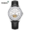 Luxury ROSDN Brand Ladies Watch Pearl Dial Leather Strap Automatic Mechanical Watch Women Clock Waterproof Fashionable Watch