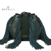 BAFELLI new arrival genuine leather handbag fashion tassel bucket soft sheepskin shoulder bag hot sale green yellow women bag