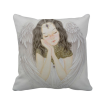 White Wing Pretty Girl Chinese Painting Polyester Toss Throw Pillow Square Cushion Gift
