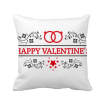 Red Black Happy Valentines Day Square Throw Pillow Insert Cushion Cover Home Sofa Decor Gift