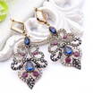 Ethnic Turkish Women Flower Resin Long Drop Hook Earring Antique Mellow Hollow Retro Arab India Bridal Banquet Vintage Jewelry