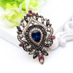 Ethnic Arab Women Resin Flower Brooch Pin Turkish Drop water Broches Antique Gold Color Vintage Jewelry lady Lapel Hijab Corsage