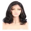 Short Wavy Peruvian Lace Front Human Hair Wigs 130 Density Natural Color Pre Pucked Human Hair Bob Wig With Baby Hair Ship Free