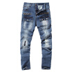 Man Jeans Breaking Holes in Autumn&Winter High-end Boutique Cotton Trousers Multi Pocket