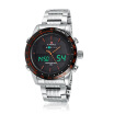 Naviforce 9024 Men Luxury Silver Brand Full Steel Quartz Clock Digital Led Army Military Fahion Sport Watch