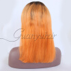 8A Brazilian virgin human hair lace frontal wig bob stright hair the hottest·color --1Ｂorange
