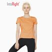 INTERIGHT Summer Lady Fitness Training Sports Short Sleeve T-Shirt Pink Orange XL