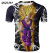 Large Size Mens Fashion Casual T-shirt Dragon Ball Anime Print T-shirt Short Sleeve Slim Sport T-shirt Top
