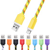 1M Micro USB Flat Braided Synchronization Charger Cable Cord Adapter for Android Smart Phones