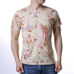 Mens Leisure O-neck Tops Colorful Print Pullover T-Shirts