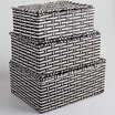 YoujialiangpinPlastic leather woven multi-purpose storage basket storage box storage box pure hand-woven storage basket storage box 3 sets of coffee color