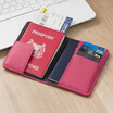 Ou Runzhe money clip passport bag multi-function document package short travel passport wallet pink