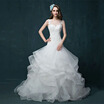 Lace Hollow Out Bridal Gowns Organza Wedding Dress White Mermaid Dress